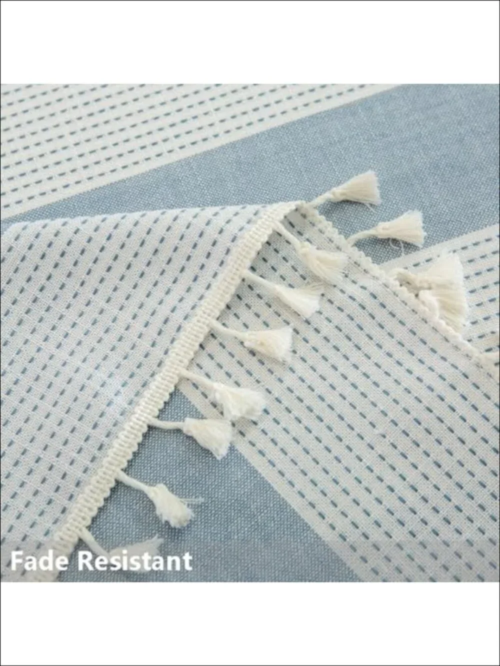 Cotton Tablecloth 55x70 Rectangular Striped Farmhouse Dining